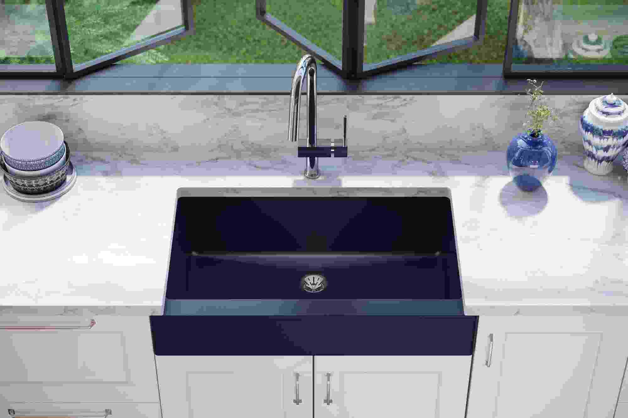 ELXUFP3620JB0 Elkay Quartz Luxe 35-7/8in x 20-15/16in x 9in Single Bowl Farmhouse Sink with Perfect Drain Jubilee