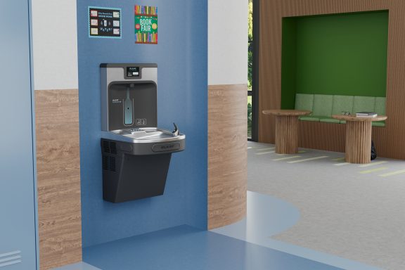 Midnight Black Filtered Bottle Filling Station On Wall 