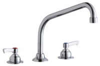 8" Centerset with Concealed Deck Faucet with 10" High Arc Spout 2" Lever Handles Chrome