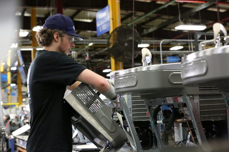 Elkay Plant Worker Assembling Water Coolers