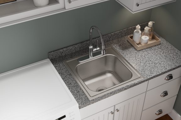 Dayton Stainless Steel 3-Hole Single Bowl Drop-in Laundry Sink