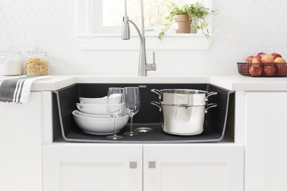 Quartz Classic Single Bowl Undermount Sink Black