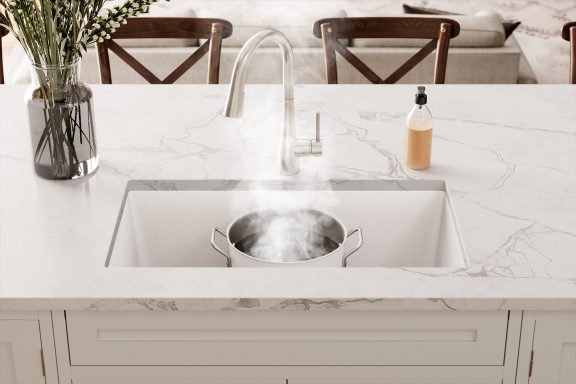 Quartz Classic Single Bowl Undermount Sink White