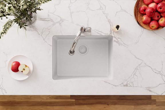 Quartz Classic Single Bowl Undermount Sink White