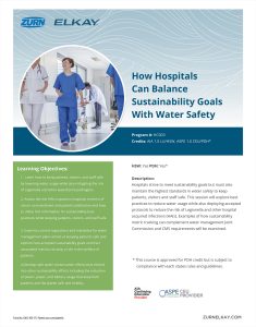 How Hospitals Can Balance Sustainability Goals with Water Safety