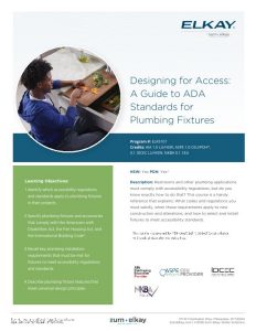 Designing for Access: A Guide to ADA Standards for Plumbing Fixtures