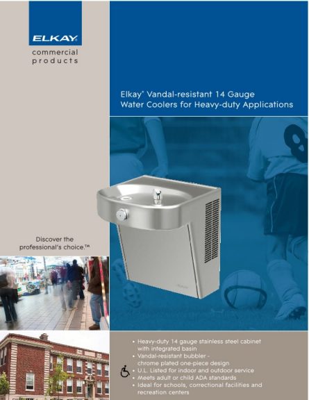 Vandal-resistant Water Coolers Sell Sheet